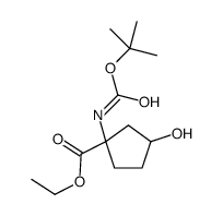 ethyl 3-hydroxy-1-[(2-methylpropan-2-yl)oxycarbonylamino]cyclopentane-1-carboxylate结构式