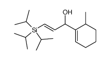 (E)-1-(6-methyl-1-cyclohexenyl)-3-triisopropylsilyl-2-propen-1-ol结构式