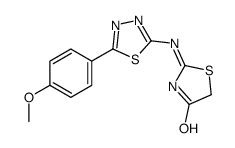 2-[[5-(4-methoxyphenyl)-1,3,4-thiadiazol-2-yl]amino]-1,3-thiazol-4-one结构式