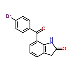 7-(4-溴苯甲酰基)-1,3-二氢-2H-吲哚-2-酮结构式