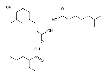 (2-ethylhexanoato-O)(isodecanoato-O)(isooctanoato-O)cerium structure