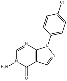 5-氨基-1-(4-氯苯基)-1,5-二氢-4H-吡唑并[3,4-D]嘧啶-4-酮结构式