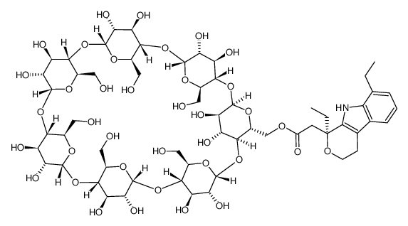 6-O-[1(S)-1,8-diethyl-1,3,4,9-tetrahydropyrano(3,4-b)indole-1-acetyl]-β-cyclodextrin Structure
