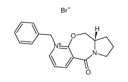 (S)-8-Benzyl-4-oxo-2,3,10,10a-tetrahydro-1H,4H-9-oxa-3a-aza-8-azonia-benzo[f]azulene; bromide Structure