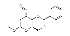 (3S)-Methyl-4,6-O-benzyliden-2,3-didesoxy-3-C-formyl-α-D-erythro-hexopyranosid Structure