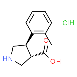 (3S,4R)-4-(邻甲苯基)吡咯烷-3-羧酸盐酸盐结构式