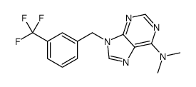 N,N-dimethyl-9-[[3-(trifluoromethyl)phenyl]methyl]purin-6-amine结构式