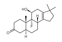 11β-Hydroxy-17,17-dimethyl-9α-fluoro-18-nor-5α-androst-13-en-3-one结构式
