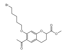 methyl 6-acetyl-7-((5-bromopentyl)oxy)chroman-2-carboxylate Structure