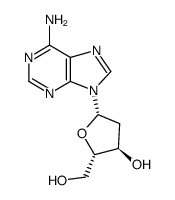 9-(2-脱氧-β-L-呋喃核糖基)腺嘌呤结构式