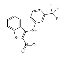 Benzo(b)thiophen-3-amine, 2-nitro-N-(3-(trifluoromethyl)phenyl)- Structure
