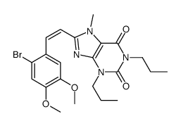 8-[(E)-2-(2-bromo-4,5-dimethoxyphenyl)ethenyl]-7-methyl-1,3-dipropylpurine-2,6-dione Structure