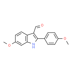 6-甲氧基-2-(4-甲氧基苯基)-1H-吲哚-3-甲醛结构式
