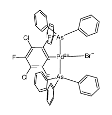 (3,5-dichloro-2,4,6-trifluorophenyl)bis(triphenyl-5-arsanyl)palladium(IV) bromide Structure