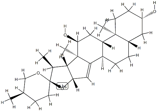 (25R)-5α-Spirost-14-ene-3β,12α-diol Structure