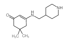 5,5-二甲基-3-[(哌啶-4-甲基)氨基]-2-环己烯-1-酮结构式