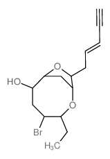 2,8-Dioxabicyclo[5.2.1]decan-6-ol,4-bromo-3- ethyl-9-(2E)-2-penten-4-ynyl-,(1R,3R,4S,- 6R,7R,9R)-结构式