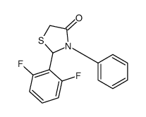 2-(2,6-difluorophenyl)-3-phenyl-1,3-thiazolidin-4-one结构式