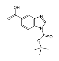 1-[(2-methylpropan-2-yl)oxycarbonyl]benzimidazole-5-carboxylic acid结构式