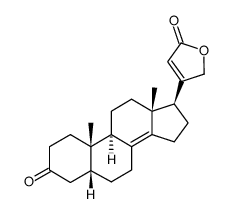 21-hydroxy-3-oxo-24-nor-5β-chola-8(14),20(22)c-dien-23-oic acid-lactone Structure
