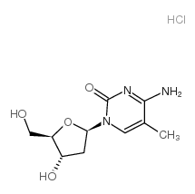 2'-脱氧-5-甲基胞苷盐酸盐(1:1)结构式