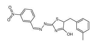 5-[(3-methylphenyl)methyl]-2-[(2E)-2-[(3-nitrophenyl)methylidene]hydrazinyl]-1,3-thiazol-4-one结构式