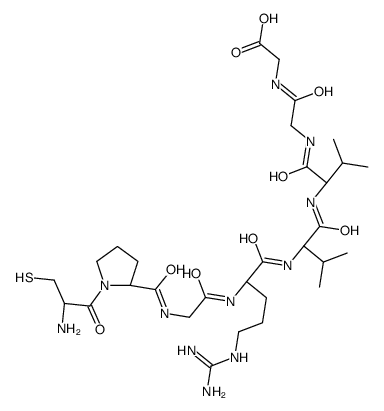 2-[[2-[[(2S)-2-[[(2S)-2-[[(2S)-2-[[2-[[(2S)-1-[(2R)-2-amino-3-sulfanylpropanoyl]pyrrolidine-2-carbonyl]amino]acetyl]amino]-5-(diaminomethylideneamino)pentanoyl]amino]-3-methylbutanoyl]amino]-3-methylbutanoyl]amino]acetyl]amino]acetic acid Structure