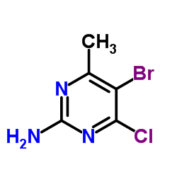 5-溴-4-氯-6-甲基-2-嘧啶胺结构式