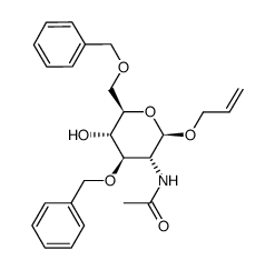 烯丙基2-(乙酰氨基)-2-脱氧-3,6-双-O-苄基-β-D-吡喃葡萄糖苷结构式