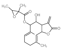 [(6E,10E)-4-hydroxy-6,10-dimethyl-3-methylidene-2-oxo-3a,4,5,8,9,11a-hexahydrocyclodeca[b]furan-5-yl] 2,3-dimethyloxirane-2-carboxylate结构式