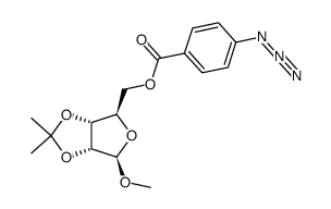 ((3aR,4R,6R,6aR)-6-methoxy-2,2-dimethyltetrahydrofuro[3,4-d][1,3]dioxol-4-yl)methyl 4-azidobenzoate结构式