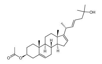 (3S,8R,9S,10R,13S,14S)-17-((R,E)-6-hydroxy-6-methylhept-3-en-2-yl)-10,13-dimethyl-2,3,4,7,8,9,10,11,12,13,14,15-dodecahydro-1H-cyclopenta[a]phenanthren-3-yl acetate结构式