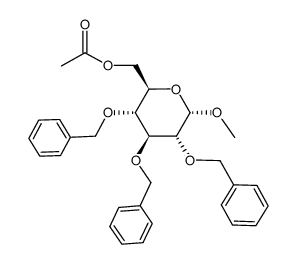 methyl 6-O-acetyl-2,3,4-tri-O-benzyl-α-D-glucopyranoside Structure