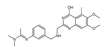 N'-[3-[[(6,7-dimethoxy-5-methyl-4-oxo-1H-quinazolin-2-yl)methylamino]methyl]phenyl]-N,N-dimethylethanimidamide结构式