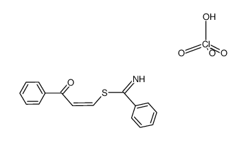 (Z)-3-oxo-3-phenylprop-1-en-1-yl benzimidothioate perchlorate Structure