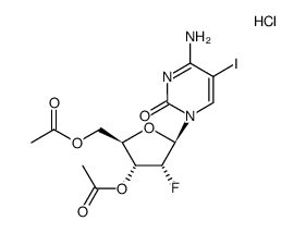 3',5'-di-O-acetyl-2'-deoxy-2'-fluoro-5-iodocytosine hydrochloride Structure