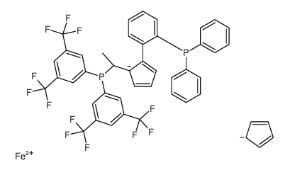 (S)-1-((SP)-2-[2-(二苯基膦)苯基]二茂铁基)乙基双[3,5-双-(三氟甲基)苯基]膦结构式