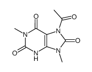 1H-Purine-2,6,8(3H)-trione,7-acetyl-7,9-dihydro-1,9-dimethyl-结构式