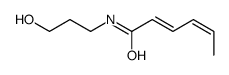 N-(3-hydroxypropyl)hexa-2,4-dienamide Structure
