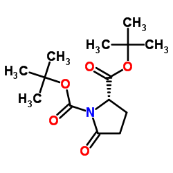 (S)-N-叔丁氧羰基-2-吡咯烷酮-5-甲酸叔丁酯结构式