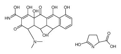 (4S,4aR,5S,5aR,6R,12aR)-4-(dimethylamino)-1,5,10,11,12a-pentahydroxy-6-methyl-3,12-dioxo-4a,5,5a,6-tetrahydro-4H-tetracene-2-carboxamide,(2S)-5-oxopyrrolidine-2-carboxylic acid结构式
