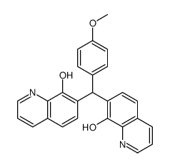 7-[(8-hydroxyquinolin-7-yl)-(4-methoxyphenyl)methyl]quinolin-8-ol结构式
