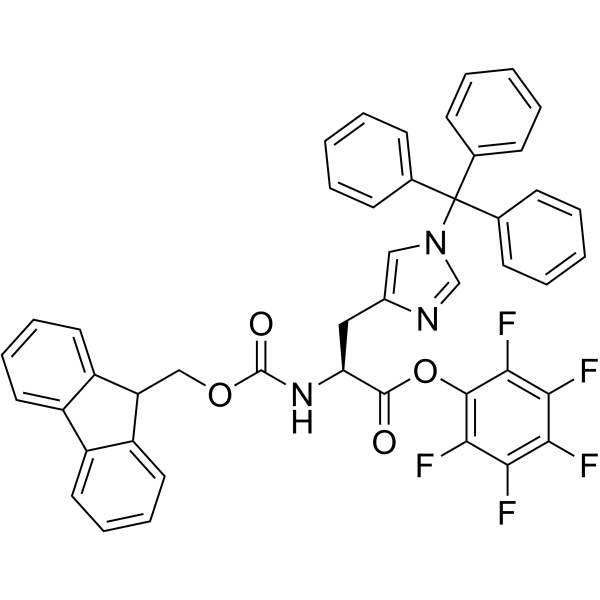 N-Fmoc-N'-三苯甲基-L-组氨酸五氟苯基酯结构式