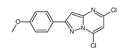 5,7-二氯-2-(4-甲氧基苯基)-吡唑并[1,5-a]嘧啶结构式