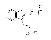 (E)-2-methyl-4-[3-(2-nitroethyl)indol-2-yl]-3-buten-2-ol Structure