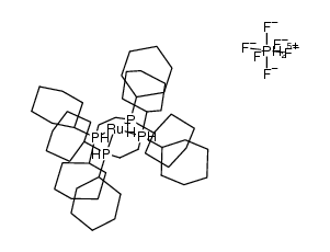 [RuH(1,2-bis(dicyclohexylphosphino)ethane)2][PF6] Structure