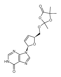 2',3'-didehydro-5'-O-(2,5,5-trimethyl-1,3-dioxolan-4-on-2-yl)-2',3'-dideoxyinosine结构式