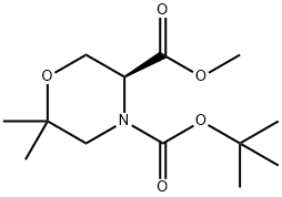 4-(叔丁基)3-甲基(S)-6,6-二甲基吗啉-3,4-二羧酸酯结构式