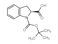(S)-1-(叔丁氧羰基)吲哚啉-2-羧酸结构式