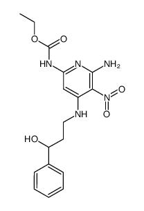 ethyl <6-amino-4-<(3-hydroxy-3-phenylpropyl)amino>-5-nitropyridin-2-yl>carbamate Structure